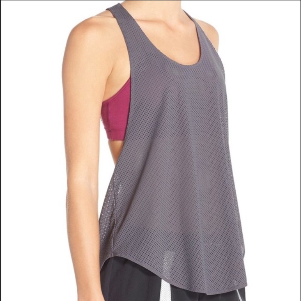 Free People Movement Gray Purple Workout Tank Top